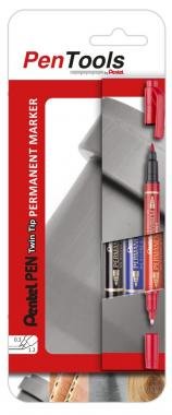 Pentel marker alkoholos kétvégű 3 db-os szett - fekete, kék, piros